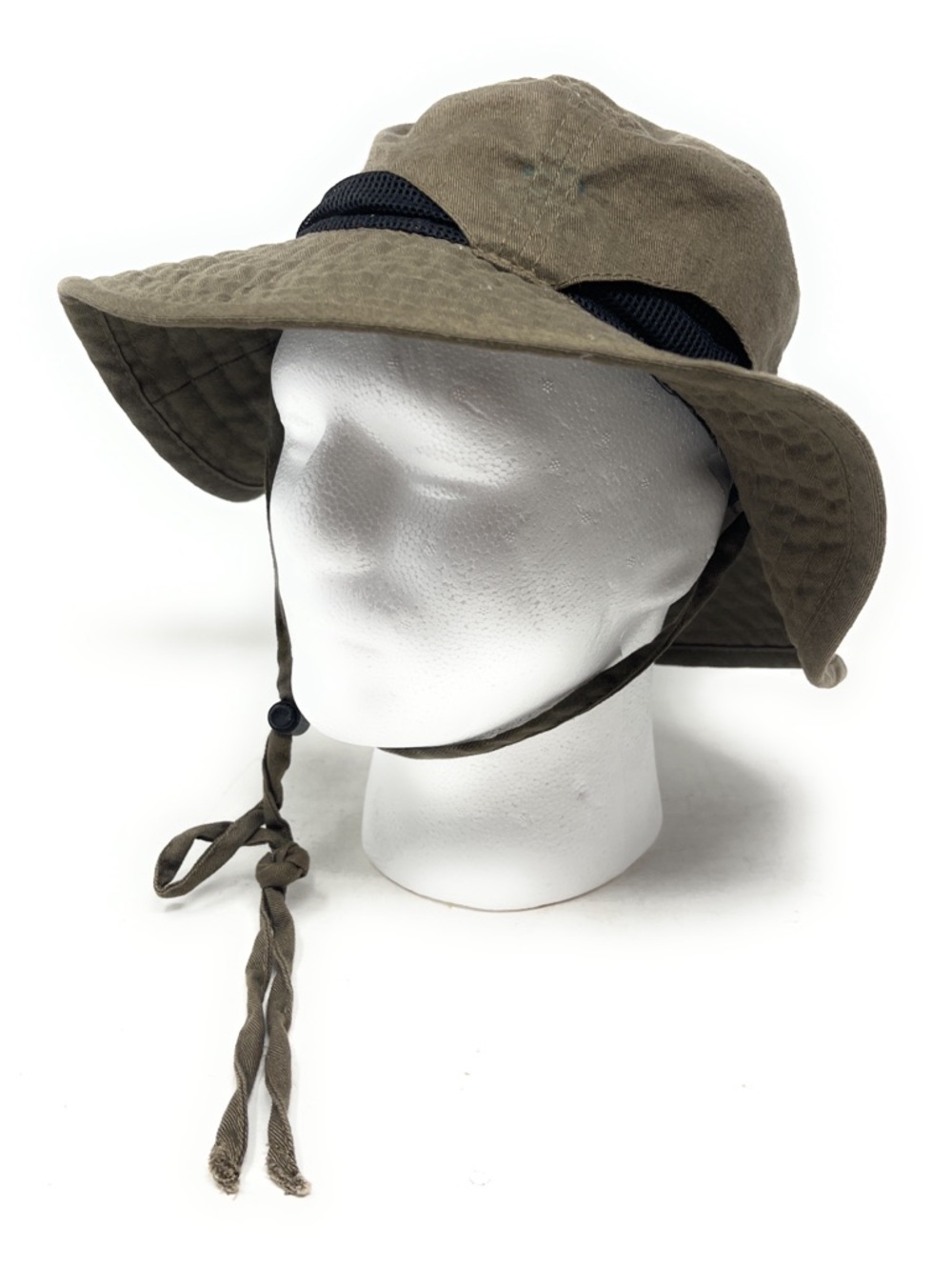 Mens Boonie Hat Khaki Green Wide Brim Mesh Ventilated Med Duluth Trading Cotton